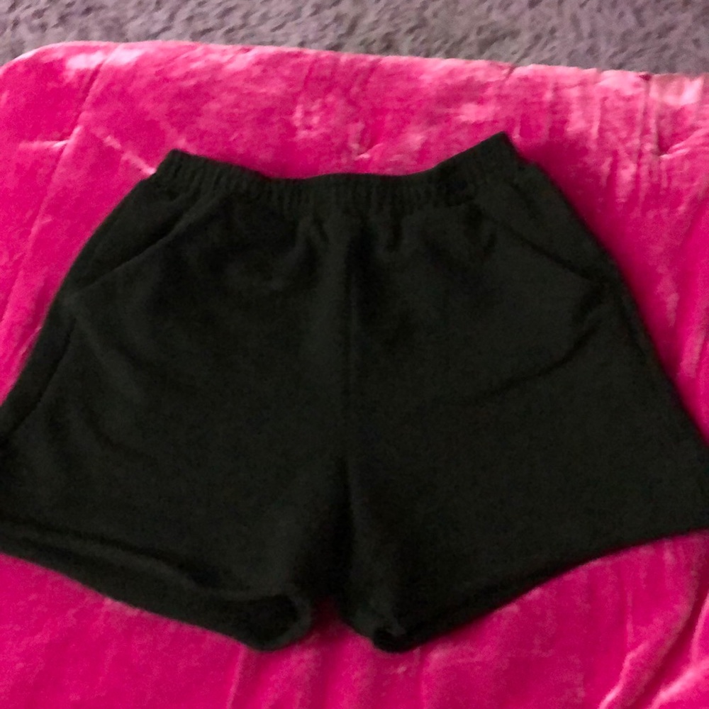 Plain black shorts with pockets